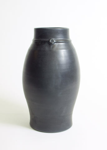 Large Vase Matte Black Glaze